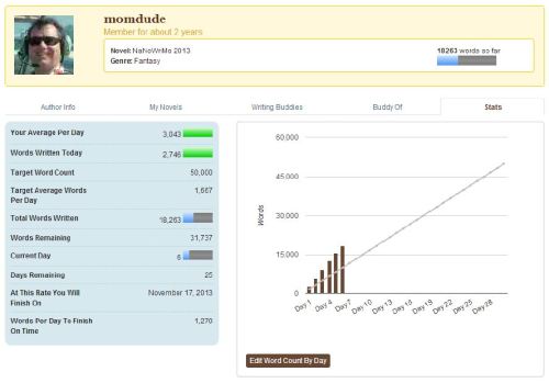 NaNoWriMo Scoreboard