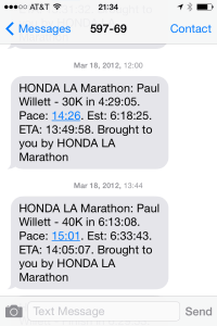 2012 LA Marathon Pace